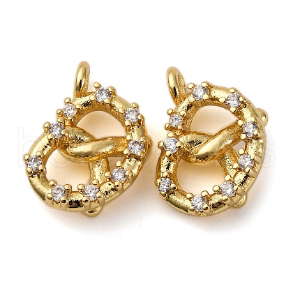 Brass Micro Pave Cubic Zirconia Pendants KK-P308-07G-1