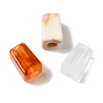 Opaque Two-tone Acrylic European Beads OACR-G015-05-1