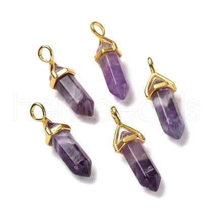 Natural Amethyst Pendants G-K329-34G-1