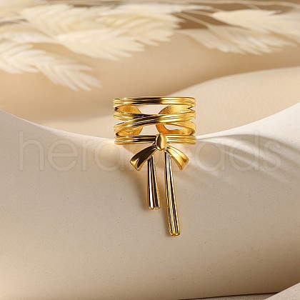304 Stainless Steel Open Cuff Rings for Women RJEW-U060-01M-G-1