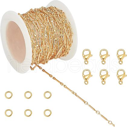 CHGCRAFT Brass Bar Link Chains Making MAK-CA0001-08G-1