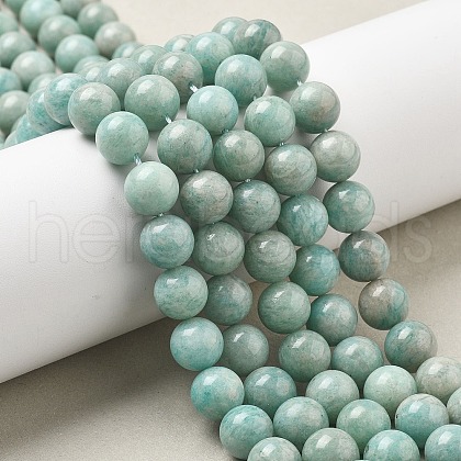 Natural Amazonite Beads Strands G-L618-A01-10mm-1