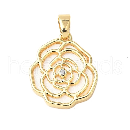 Brass Acrylic Pendants KK-D357-15G-1