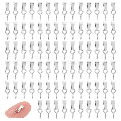 20Pcs 201 Stainless Steel Screw Eye Pin Peg Bails STAS-LP0001-21-1