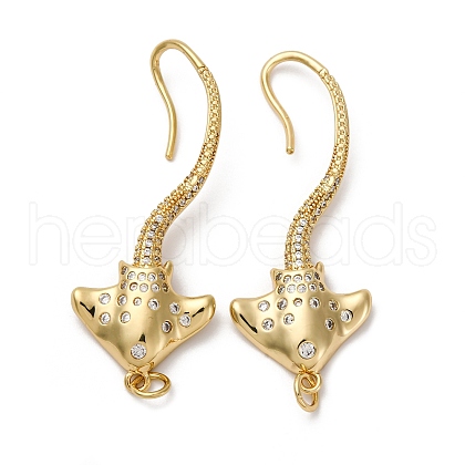 Rack Plating Brass Micro Pave Clear Cubic Zirconia Big Pendants EJEW-D063-15G-1-1
