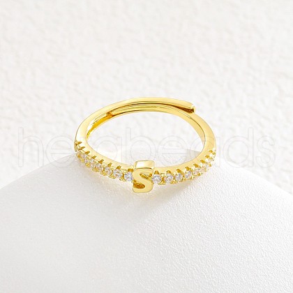 Adjustable Brass Micro Pave Clear Cubic Zirconia Finger Rings for Women FS-WG712C8-19-1