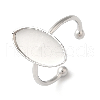 Non-Tarnish 304 Stainless Steel Open Cuff Ring Components STAS-I306-04P-1