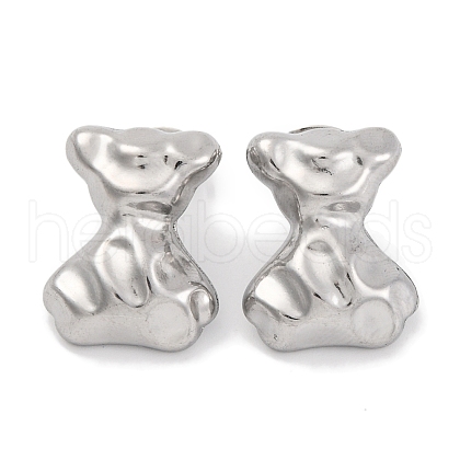 Non-Tarnish Bowknot 304 Stainless Steel Stud Earrings EJEW-H013-30P-1