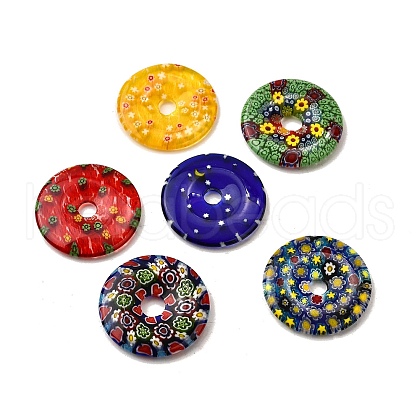 Handmade Millefiori Glass Beads LAMP-A155-01D-1