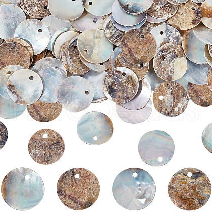 Beebeecraft 140Pcs Dyed Natural Akoya Shell Pendants BSHE-BBC0001-07C-1
