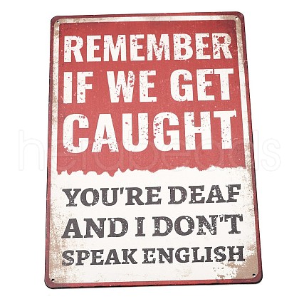 Vintage Metal Tin Sign AJEW-XCP0003-20B-1