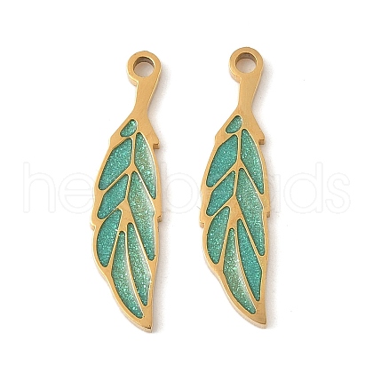 304 Stainless Steel Glitter Enamel Pendants STAS-U057-19G-1