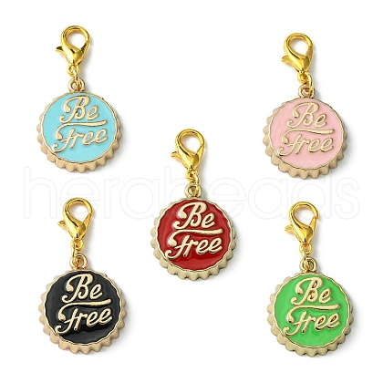 Beer Cap Alloy Enamel Pendants Decorations HJEW-JM01251-1