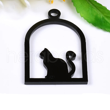 Acrylic Open Back Bezel Pendants SACR-WH0002-03-1