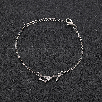 12 Constellations Alloy Rhinestone Link Bracelets WG43B2B-13-1