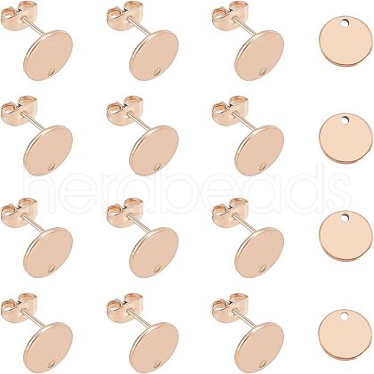 Unicraftale PVD Vacuum Plating 304 Stainless Steel Stud Earring Findings STAS-UN0016-05B-RG-1