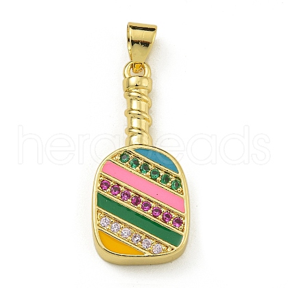 Rack Plating Brass Micro Pave Cubic Zirconia Pendants KK-Z067-13G-1