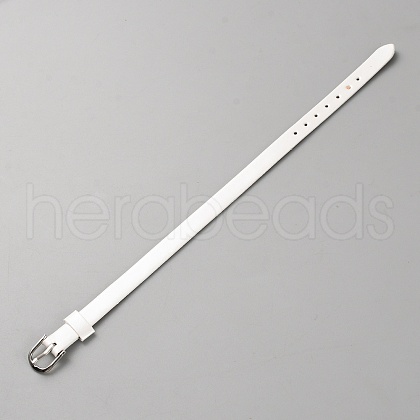 Blank PU Leather Cord Bracelet with Alloy Clasps AJEW-TAC0041-01A-08-1
