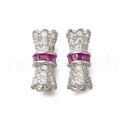 925 Sterling Silver Micro Pave Cubic Zirconia Screw Clasps STER-M018-04P-1