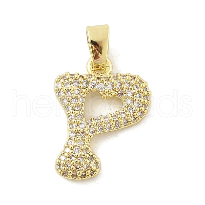 Brass Micro Pave Cubic Zirconia Pendants ZIRC-C012-01G-16-1