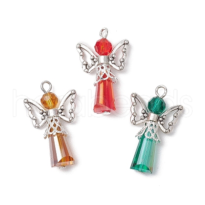 3Pcs Glass Pendants PALLOY-JF03664-02-1