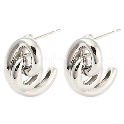 Rack Plating Brass Vortex Knot Dangle Stud Earrings EJEW-K245-33P-1