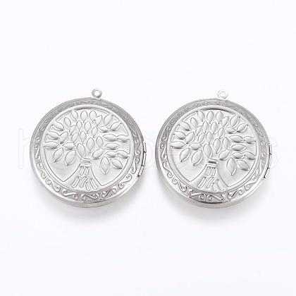 Tarnish Resistant 304 Stainless Steel Locket Pendants STAS-G146-06P-1