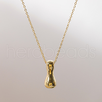 Brass Chunky Initial Pendant Necklaces WG97A63-09-1