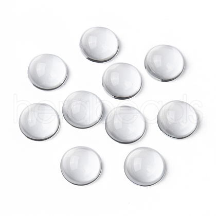 Transparent Half Round Glass Cabochons X-GGLA-R027-25mm-1