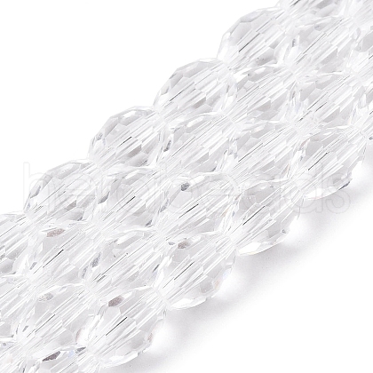 Transparent Glass Beads Strands EGLA-A037-T6x8mm-D01-1