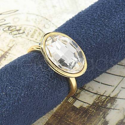 Mother's Day Rings Oval Brass Cuff Rings for Women RJEW-G337-06G-03-1