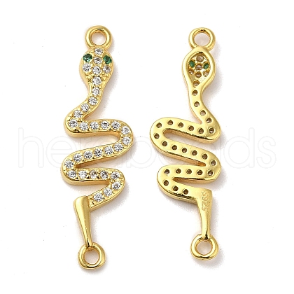 925 Sterling Silver Micro Pave Clear Cubic Zirconia Connector Charms STER-I010-16G-1
