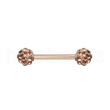 304 Stainless Steel Micro Pave Cubic Zirconia Nipple Rings WG2793F-18-1