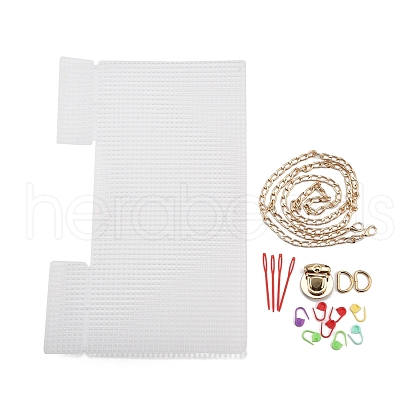 DIY Rectangle Plastic Knitting Crochet Bag Making Kits DIY-H169-07A-1
