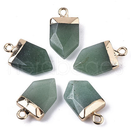 Natural Green Aventurine Pointed Pendants X-G-N326-34H-1