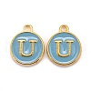 Golden Plated Alloy Enamel Charms ENAM-S118-04U-1
