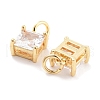 Brass Glass Pendants KK-P271-22G-2