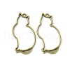 Tibetan Style Alloy Kitten Open Back Bezel Pendants TIBEP-5376-AB-FF-3
