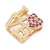Brass Micro Pave Cubic Zirconia Slide Charms ZIRC-I068-21G-02-2