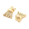 Brass Micro Pave Clear Cubic Zirconia Pendants KK-Z034-03G-2