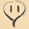 Snowflake Alloy Rhinestone Chain Necklaces & Stud Earrings Sets FS-WGB2E3F-02-1