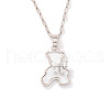 Cute Mini Cartoon Bear Brass Cubic Zirconia Pendant Necklaces for Women JK9579-1-1