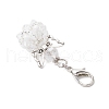 Angel Glass Pendant Decorations HJEW-MZ00215-03-4