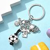 3Pcs Alloy & Wood Keychain KEYC-JKC01187-4