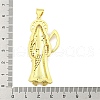 Rack Plating Brass Micro Pave Clear Cubic Zirconia Pendants KK-B091-30G-07-3
