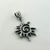 Spiral Sun Flame Pendant Punk Necklace Vintage Stainless Steel Hollow Jewelry RM8476-5