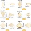 SUPERFINDINGS 48Pcs 6 Style Brass Charms KK-FH0002-13-2
