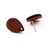 Coconut Brown Wood Stud Earring Findings EJEW-CJC0001-10-1