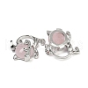 Natural Rose Quartz Kitten Pendants G-J386-C17-18-2