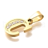 Ion Plating(IP) 304 Stainless Steel Rhinestone Pendants STAS-U035-01G-C-2